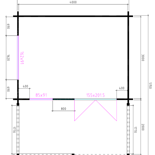 4 x 3 + 2 Plattegrond