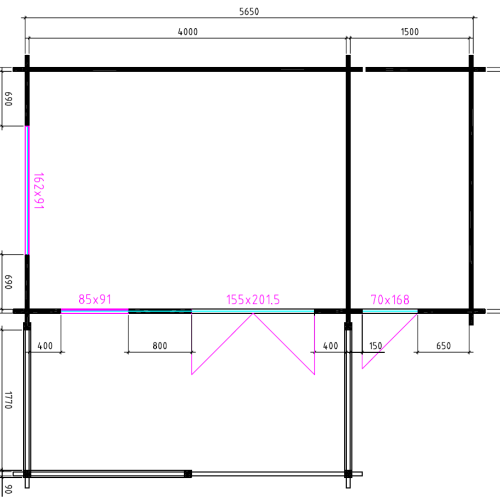 4 x 3 + 2 Z Plattegrond
