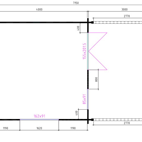 4 x 4 + 3 Plattegrond
